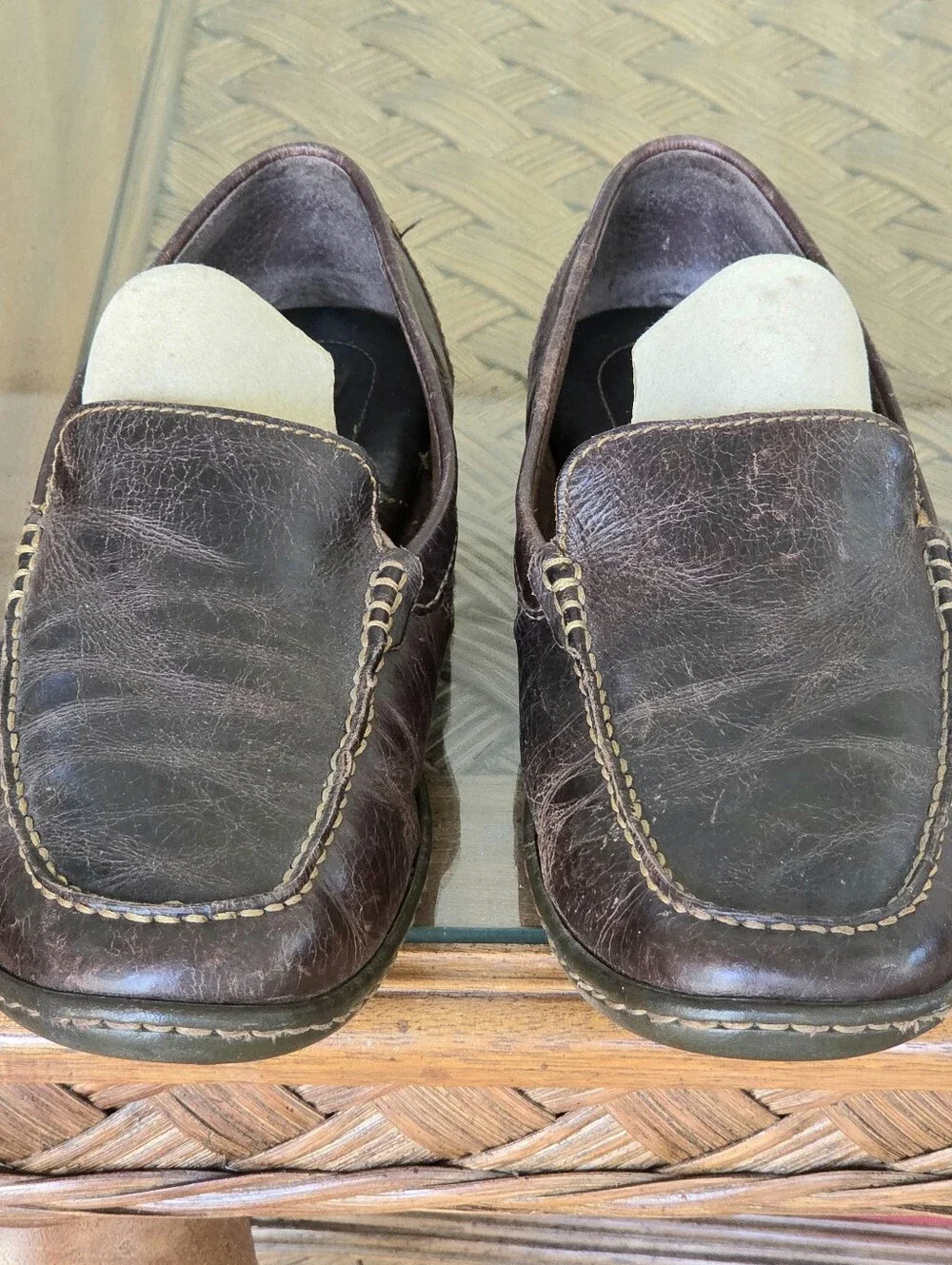 Born Hand Crafted Leather Driving Shoes Comfort Loafers Harmon size 9